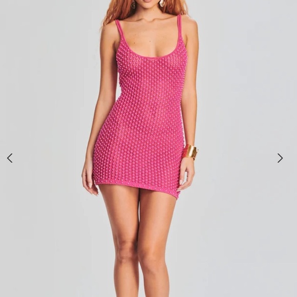 Retrofête Rocco Crochet Dress NWT in Rose Pink - Picture 3 of 16